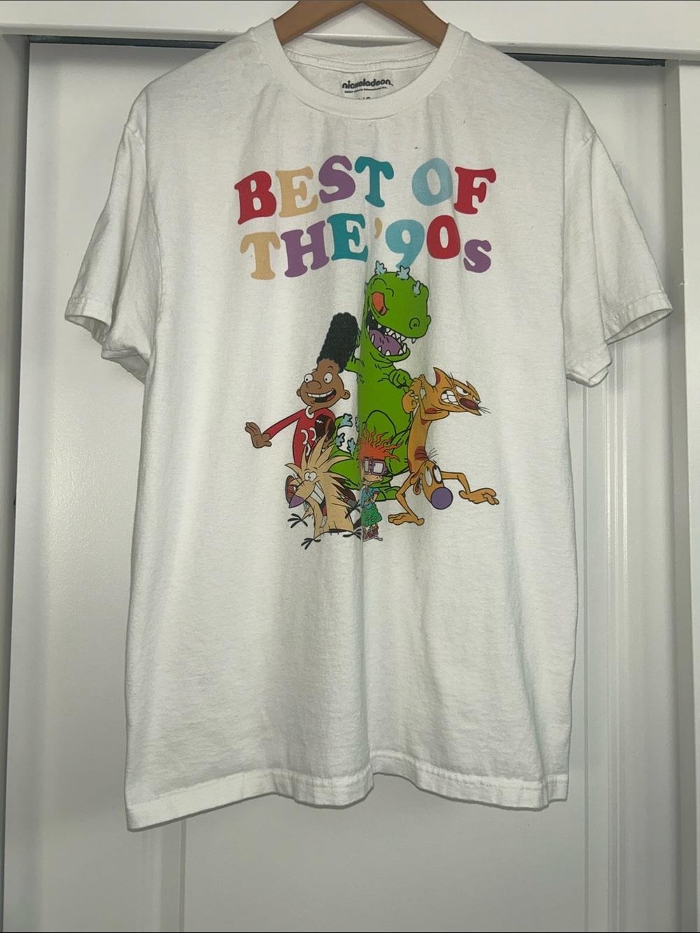 ♻️ Nickelodeon Best Of The 90s T Shirt Rugrats Hey Arnold Catdog Angry Beavers M